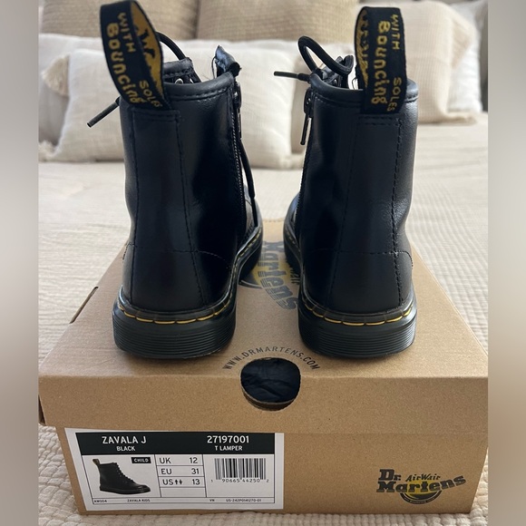 Kids' Dr. Marten’s Zavala Combat Lace Up Boot - Black - Picture 2 of 5